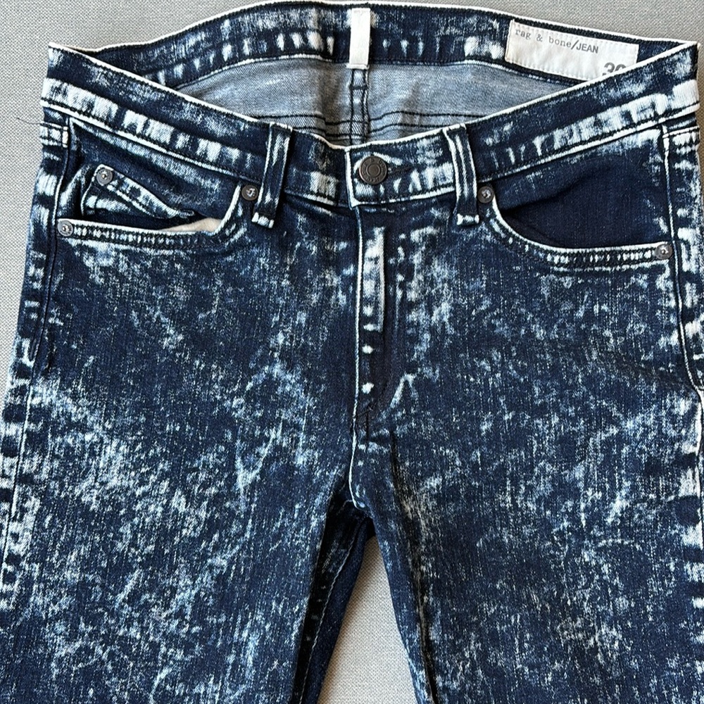 Rag & Bone Speckled tie-dye Acid Wash Rivera Skinny Jeans Size 30